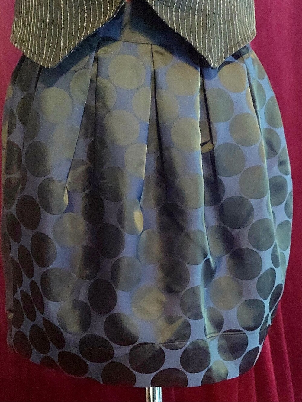 Forever 21 Blue and Black Polka Dot Mini Skirt